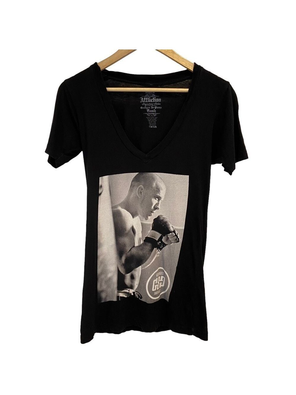 Affliction Georges St-Pierre graphic t-shirt Vneck very soft material smal